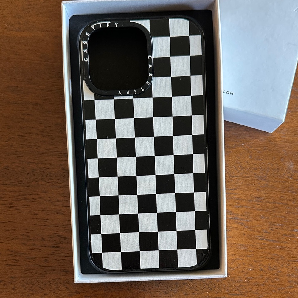 NWOT Casetify Monochrome Checkered iPhone 16 Pro Max Phone Case